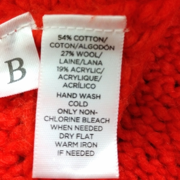 Loft Orange Wool Blend Cable Knit Sweater Sz M - Picture 8 of 8